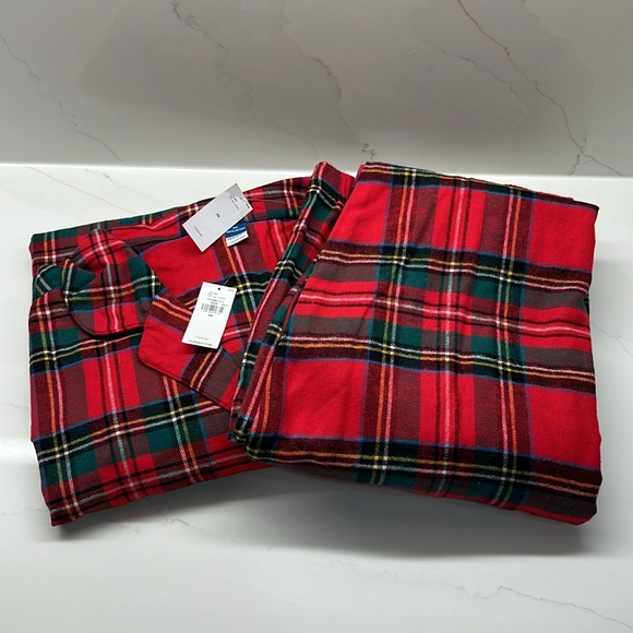 Old Navy Men's 4X Red Tartan Plaid Flannel Pajama Set NWT unisex Woman’s 4X - Picture 6 of 7
